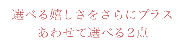 選べる嬉しさをさらにプラス あわせて選べる2点