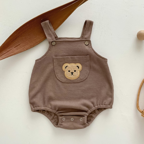 【韓国スタイル】クマさんサロペット(ブラウン)