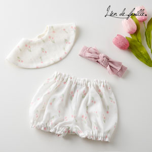 【Lien de famille】花言葉 スタイ・ブルマ・リブヘアバンド3点セット(オフホワイト)