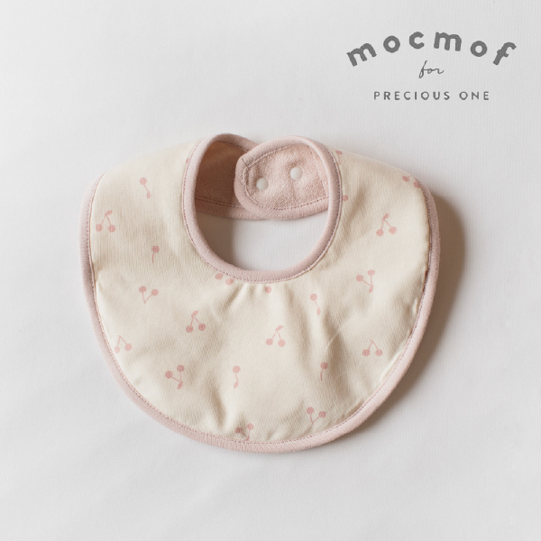 【mocmof モクモフ】お守りポケット付きスタイ(ピンク)