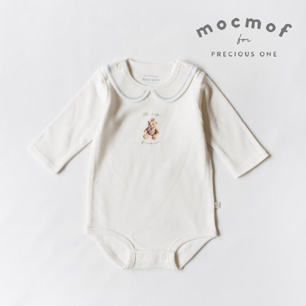 【mocmof モクモフ】ロイヤルベアロンパース(アイボリー)