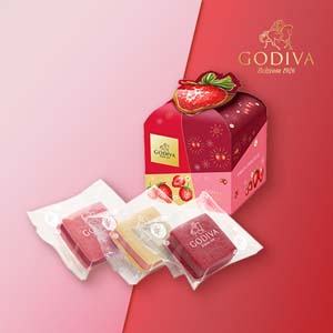 GODIVA サブレショコラ ストロベリー アソートメント（3個入）【出産内祝い】